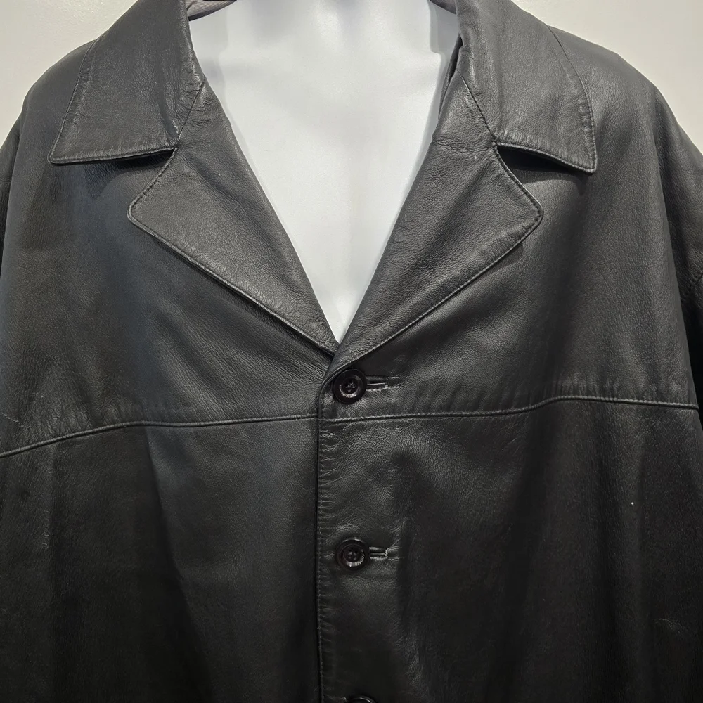 Collezione Leather Coat Mens Sz 4XLT Black - Picture 2 of 13